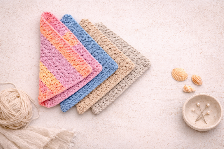 Atlantic stitch dishcloth crochet pattern, east coast fibres